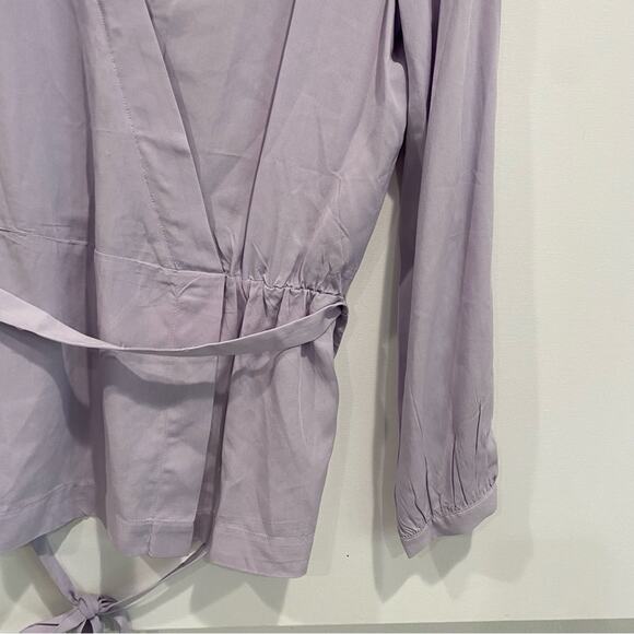 NEW J. Crew Mercantile Lavender Wrap Top Blouse 8 - Picture 3 of 6